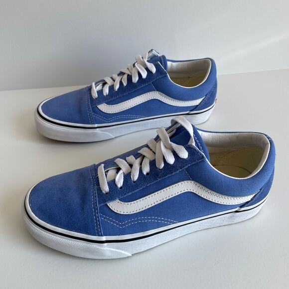 Vans Old Skool Sneakers Womens Size 7.5 Blue Suede Canvas Casual Streetwear Y2k - Picture 3 of 9